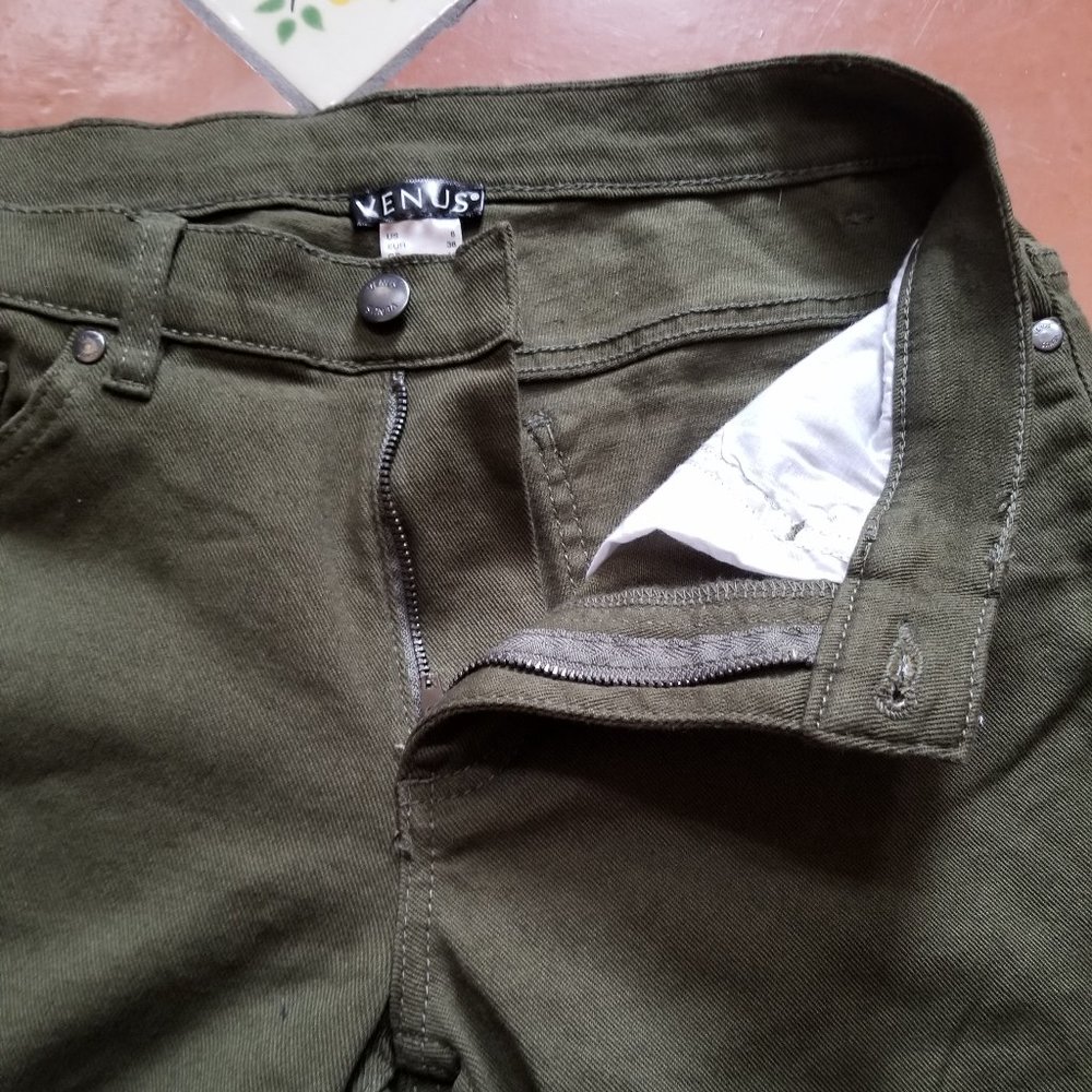 VENUS Mid Rise Olive Green Bootcut Jean - Picture 6 of 10